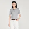 Pointelle-Wollpullover mit Rollkragen