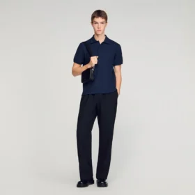 Polohemd aus Jacquard mit quadratischem Kreuzmuster