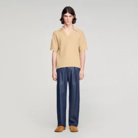 Polohemd in Jute-Optik
