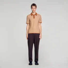 Polohemd mit quadratischem Kreuzmuster