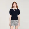Pullover mit Zopfmuster und abnehmbarem Kragen