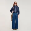 Raw-Jeans mit geradem Schnitt und aufgesetzten Taschen