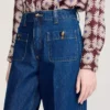 Raw-Jeans mit geradem Schnitt und aufgesetzten Taschen