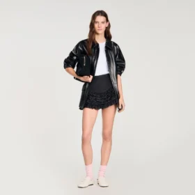 Rüschen-Skort mit Ziernaht