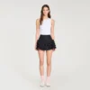Rüschen-Skort mit Ziernaht