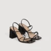 Sandalen mit Glitzerabsatz
