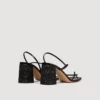 Sandalen mit Glitzerabsatz