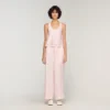 Satin-Hose mit weitem Bein