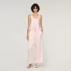 Satin-Top mit Spitze