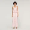 Satin-Top mit Spitze