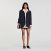 Satinjacke aus Materialmix