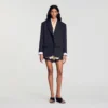 Satinjacke aus Materialmix