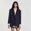 Satinjacke aus Materialmix