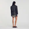 Satinjacke aus Materialmix