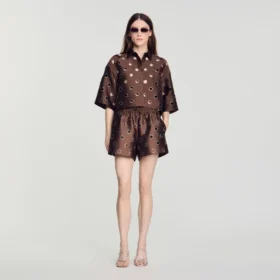 Shorts im Used-Look mit Strasssteinen