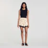 Shorts mit Blumenstickerei