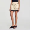 Shorts mit Blumenstickerei