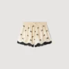 Shorts mit Blumenstickerei