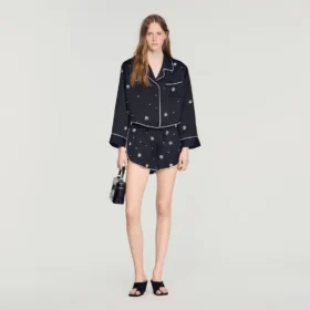 Shorts mit Perlen und Strass