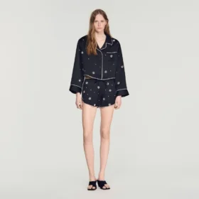 Shorts mit Perlen und Strass