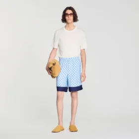 Shorts mit quadratischem Kreuzmuster