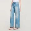 Straight-Leg-Jeans mit Strassverzierung