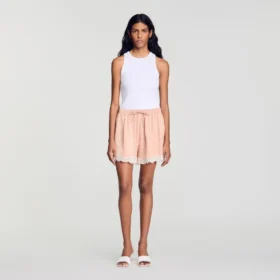 Strass-Shorts mit Spitze