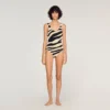 Strick-Body mit Zebra-Print