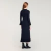 Strick-Maxikleid mit Rüschen