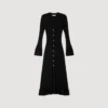 Strick-Maxikleid mit Rüschen