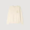 Strick-Sweatshirt mit gehäkelter Blume