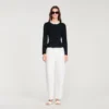 Strickjacke mit abnehmbarem Peplum-Kragen