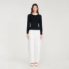 Strickjacke mit abnehmbarem Peplum-Kragen
