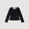 Strickjacke mit abnehmbarem Peplum-Kragen