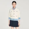 Strickjacke mit Jeans-Details