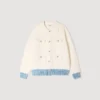 Strickjacke mit Jeans-Details