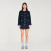 Strickjacke mit Kontrastnähten