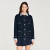 Strickjacke mit Kontrastnähten