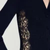 Strickjacke mit Spitzen-Einsatz