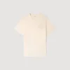 T-Shirt mit gehäkelter Baumwollblume