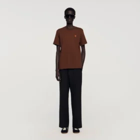T-Shirt mit Lederlogo