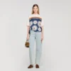 T-Shirt mit Schal-Print