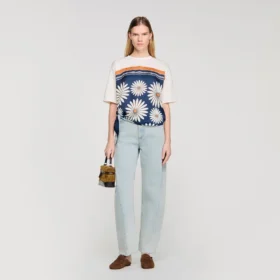 T-Shirt mit Schal-Print
