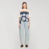 T-Shirt mit Schal-Print