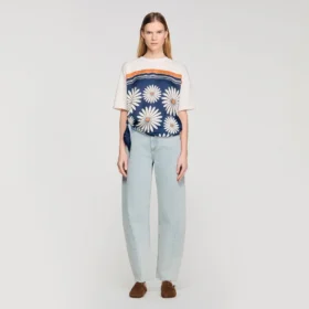 T-Shirt mit Schal-Print