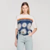 T-Shirt mit Schal-Print