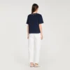 T-Shirt mit Strass-Ausschnitt