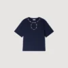 T-Shirt mit Strass-Ausschnitt
