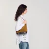 TANGOSO Beuteltasche aus Wildleder und Leder