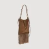 Tasche aus Leder und Wildleder mit Fransen